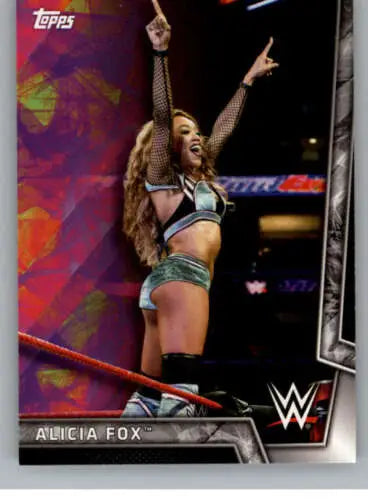 Topps WWE trading card of Alicia Fox celebrating in the ring from Division Evolution series