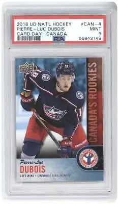 Graded Pierre-Luc Dubois hockey card from Upper Deck National Hockey Card Day Canada 2018