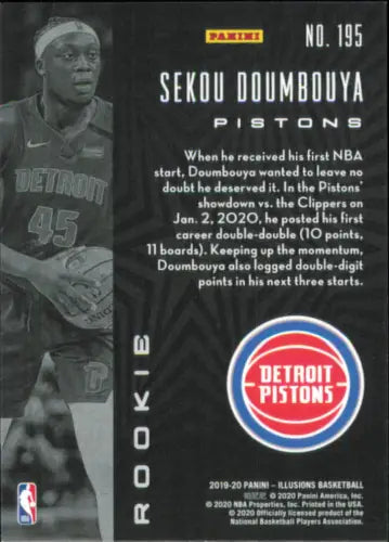 2019-20 Panini Illusions Sekou Doumbouya Rookie Basketball Card NM-MT for collectors