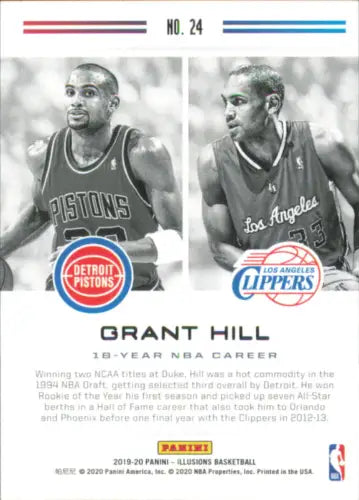 Grant Hill basketball card from 2019-20 Panini Illusions Career Lineage set