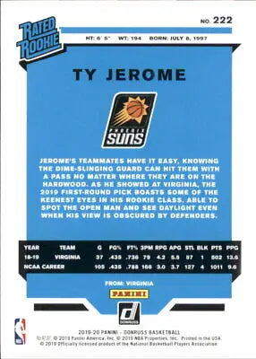 Ty Jerome Rookie 2019-20 Donruss #222 Phoenix Suns Basketball Card NM-MT