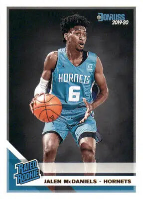 Jalen McDaniels Rookie card from 2019-20 Donruss #247 featuring Charlotte Hornets