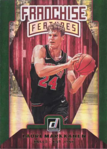 Lauri Markkanen 2019-20 Donruss Franchise Features Green Flood Basketball Card