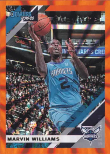 Marvin Williams 2019-20 Donruss Holo Orange Laser basketball card from Charlotte Hornets