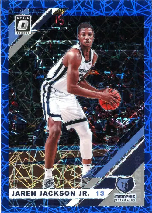 Jaren Jackson Jr. basketball card from 2019-20 Donruss Optic Blue Velocity, Grizzlies