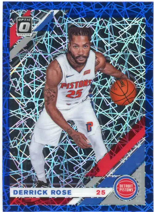 2019-20 Donruss Optic Blue Velocity #116 Derrick Rose Detroit Pistons Card NM-MT