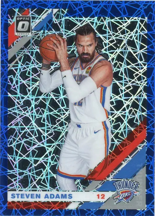 Steven Adams 2019-20 Donruss Optic Blue Velocity basketball card from Oklahoma City Thunder