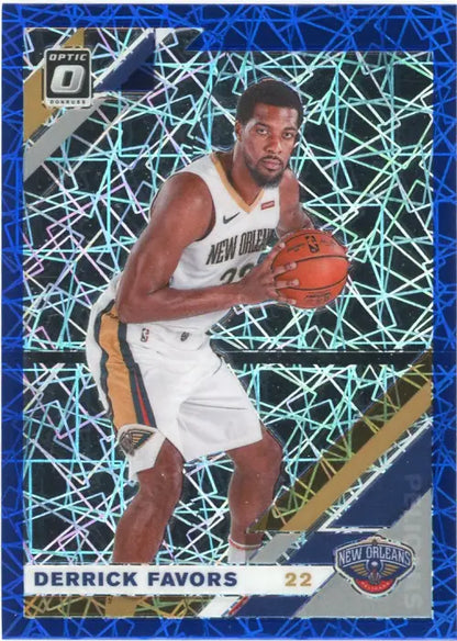 Derrick Favors 2019-20 Donruss Optic Blue Velocity basketball card from New Orleans Pelicans