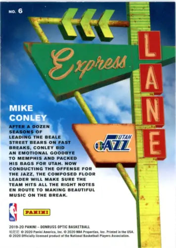 2019-20 Donruss Optic Express Lane Mike Conley Utah Jazz Basketball Card NM-MT