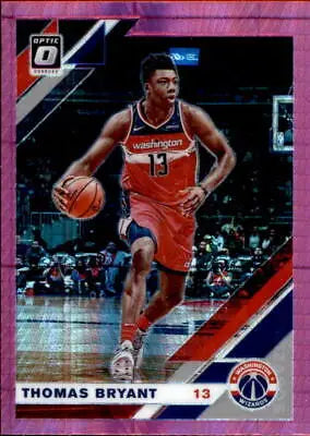 Basketball card of Thomas Bryant from Donruss Optic Hyper Pink set, Washington Wizards