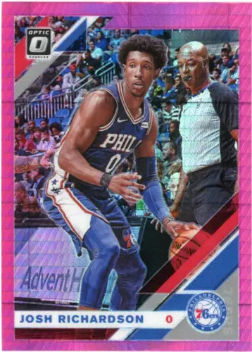 Josh Richardson 2019-20 Donruss Optic Hyper Pink basketball card from Philadelphia 76ers