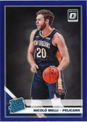 Nicolò Melli basketball card, 2019-20 Donruss Optic Purple #163, New Orleans Pelicans