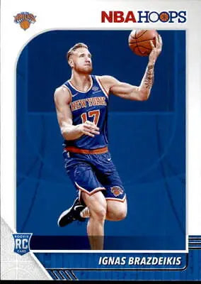 Ignas Brazdeikis Rookie basketball card for New York Knicks 2019-20 Hoops collection