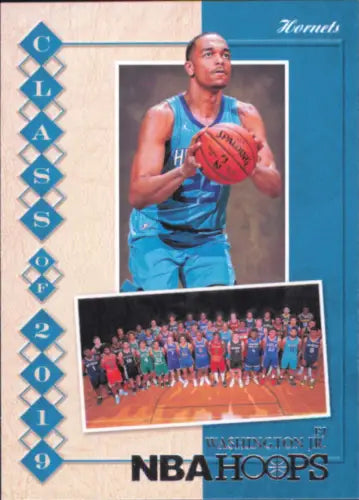 Basketball trading card of PJ Washington Jr. from 2019-20 Hoops Class, Charlotte Hornets