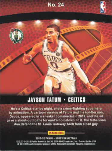 Jayson Tatum 2019-20 Hoops Lights Camera Action basketball card for Boston Celtics