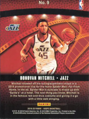 Donovan Mitchell NBA card from 2019-20 Hoops Lights Camera Action series NM-MT