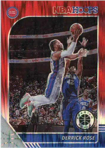 Derrick Rose 2019-20 Hoops Premium Red Flash #114 Detroit Pistons Basketball Card