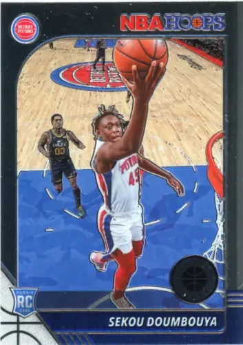 Sekou Doumbouya basketball card from 2019-20 Hoops Premium Stock Rookie Detroit Pistons