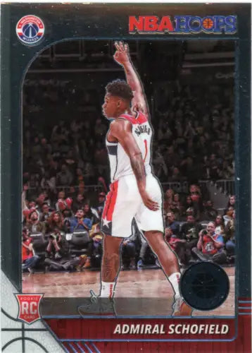 Admiral Schofield Rookie NBA card from 2019-20 Hoops Premium Stock featuring Wizards