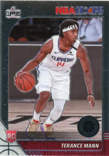 Terance Mann Rookie Basketball Card from 2019-20 Hoops Premium Stock featuring NM-MT condition