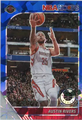 Austin Rivers 2019-20 Hoops Premium Stock Blue Cracked Ice NBA Basketball Card