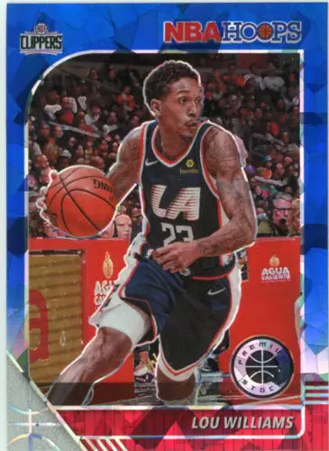 Lou Williams 2019-20 Hoops Premium Stock Blue Cracked Ice basketball card NM-MT