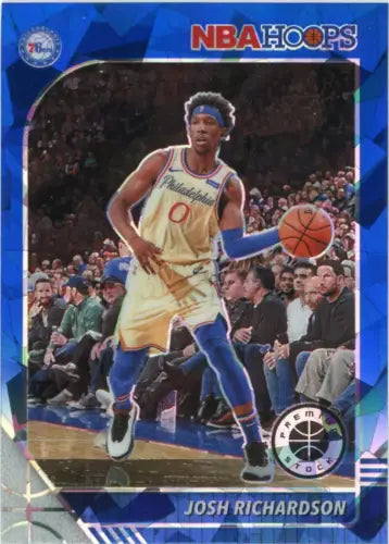 Josh Richardson 2019-20 Hoops Premium Stock Blue Cracked Ice NBA card for collectors