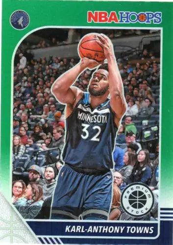 Karl-Anthony Towns 2019-20 Hoops Premium Stock Green NBA basketball card