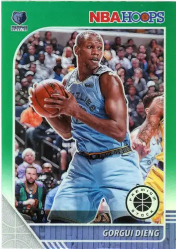 Gorgui Dieng 2019-20 Hoops Premium Stock Green card featuring Memphis Grizzlies