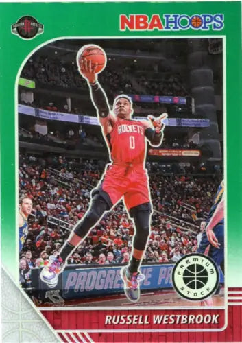 Russell Westbrook 2019-20 Hoops Premium Stock Green basketball card Houston Rockets NM-MT