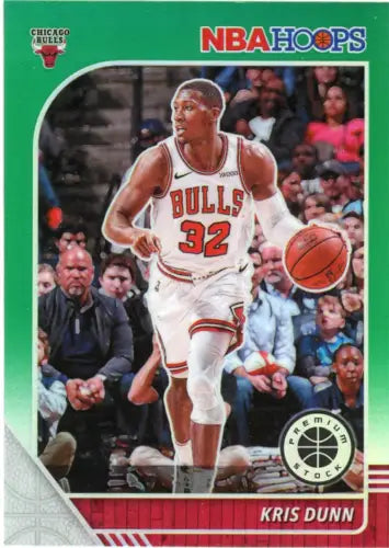 Kris Dunn Chicago Bulls basketball card from 2019-20 Hoops Premium Stock Green #26