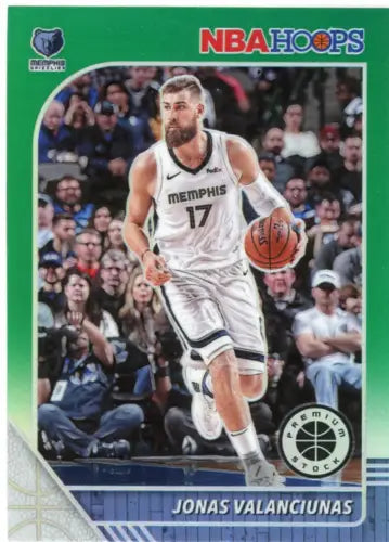 Jonas Valanciunas basketball card from 2019-20 Hoops Premium Stock Green 274 NM-MT