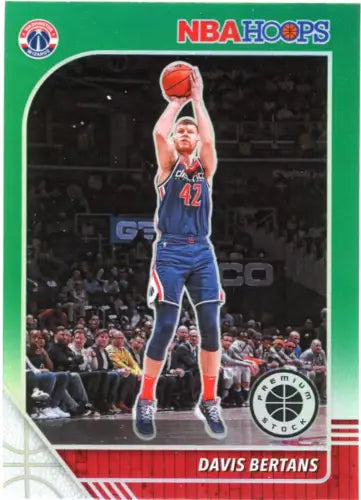 Davis Bertans basketball card from 2019-20 Hoops Premium Stock Green #71 Washington Wizards