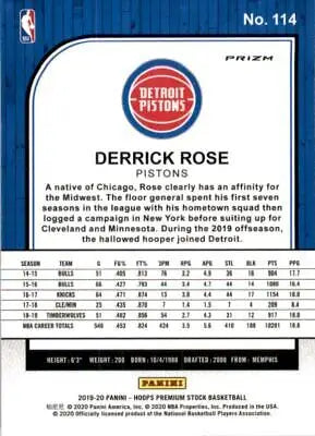 Derrick Rose basketball card from 2019-20 Hoops Premium Stock Pulsar series