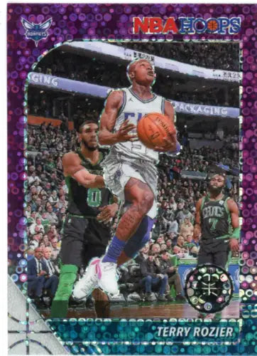 Terry Rozier basketball card from 2019-20 Hoops Premium Stock Purple Disco NM-MT