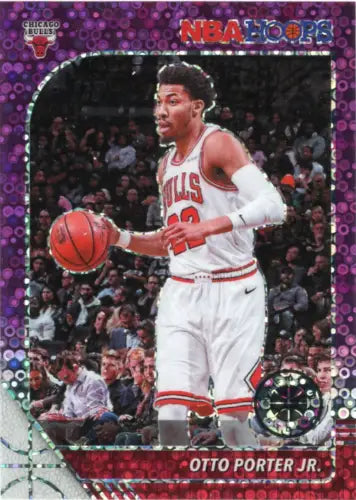 Otto Porter Jr. 2019-20 Hoops Premium Stock Purple Disco basketball card Chicago Bulls