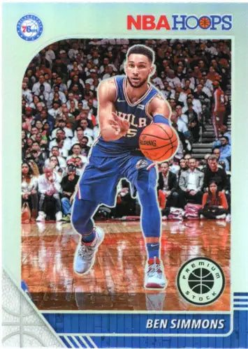 Ben Simmons basketball card from 2019-20 Hoops Premium Stock Silver #144 NBA NM-MT