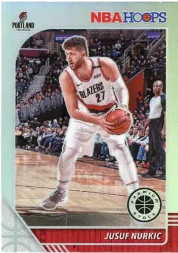 Jusuf Nurkic basketball card from 2019-20 Hoops Premium Stock Silver edition