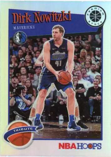 Dirk Nowitzki basketball card from 2019-20 Hoops Premium Stock Silver #282 NM-MT