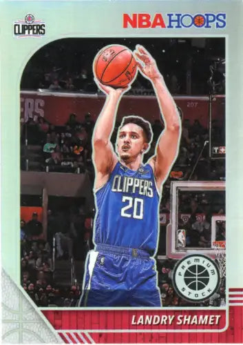 Landry Shamet basketball card from 2019-20 Hoops Premium Stock Silver, NM-MT condition