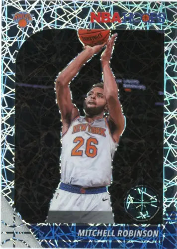 Mitchell Robinson basketball card from 2019-20 Hoops Premium Stock Silver Laser NM-MT