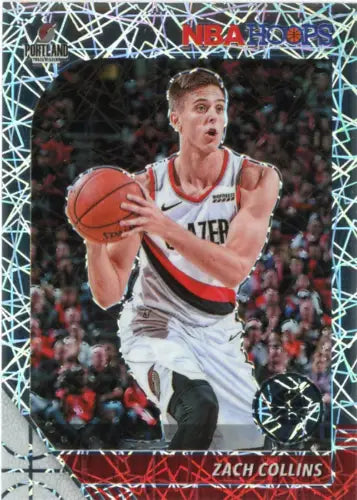 Zach Collins basketball card from 2019-20 Hoops Premium Stock Silver Laser NM-MT