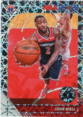 John Wall basketball card from 2019-20 Hoops Premium Stock Silver Laser #191