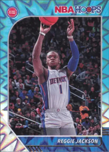 Reggie Jackson 2019-20 Hoops Teal Explosion #57 Detroit Pistons NBA Card NM-MT