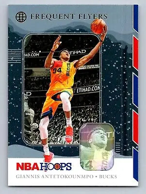 Basketball trading card featuring Giannis Antetokounmpo from 2019-20 Hoops Winter