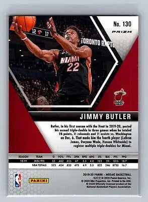 Jimmy Butler basketball card from 2019-20 Mosaic Reactive Orange collection