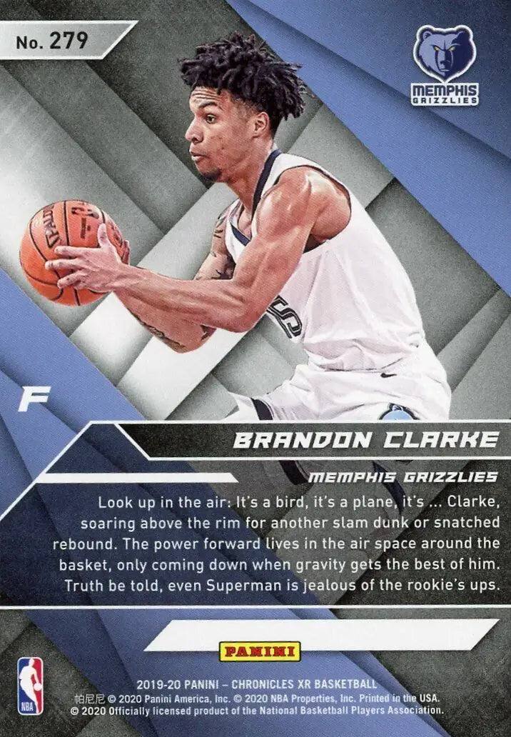 Brandon Clarke rookie card from 2019-20 Panini Chronicles XR Memphis Grizzlies #279