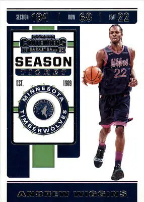 Andrew Wiggins Basketball Card from 2019-20 Panini Contenders Minnesota Timberwolves