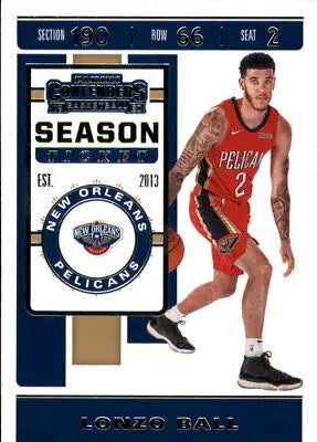 Lonzo Ball 2019-20 Panini Contenders #72 New Orleans Pelicans Basketball Card NM-MT