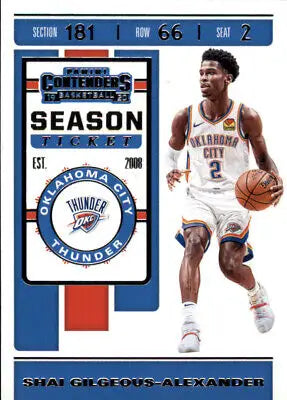 2019-20 Panini Contenders Shai Gilgeous-Alexander Oklahoma City Thunder trading card